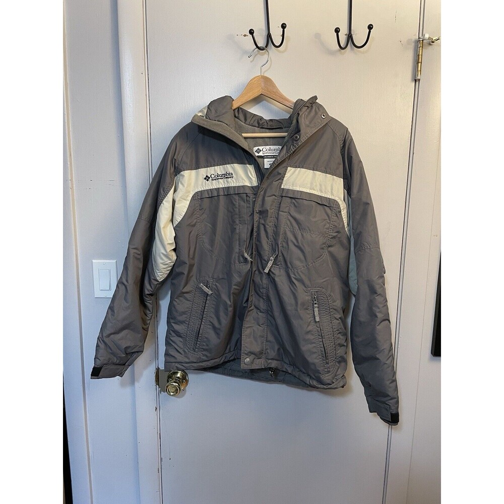 Vintage 90's Columbia Men’s Medium Hooded Jacket Fleece Lined Winter Parka Gray